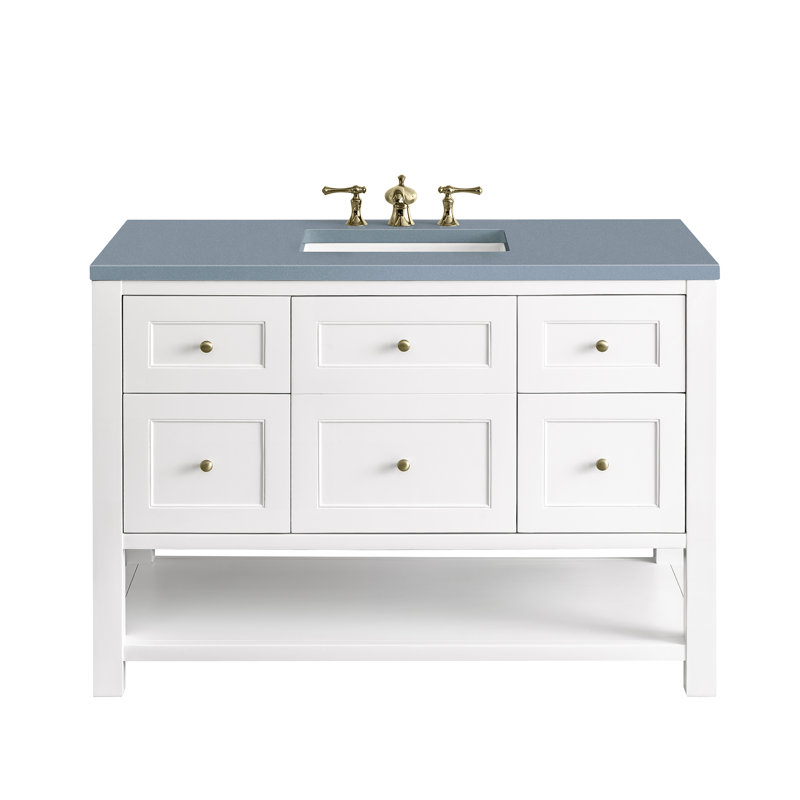 Breckenridge 48'' W Single Vanity, Cala Blue, Bright White, 8" Widespread