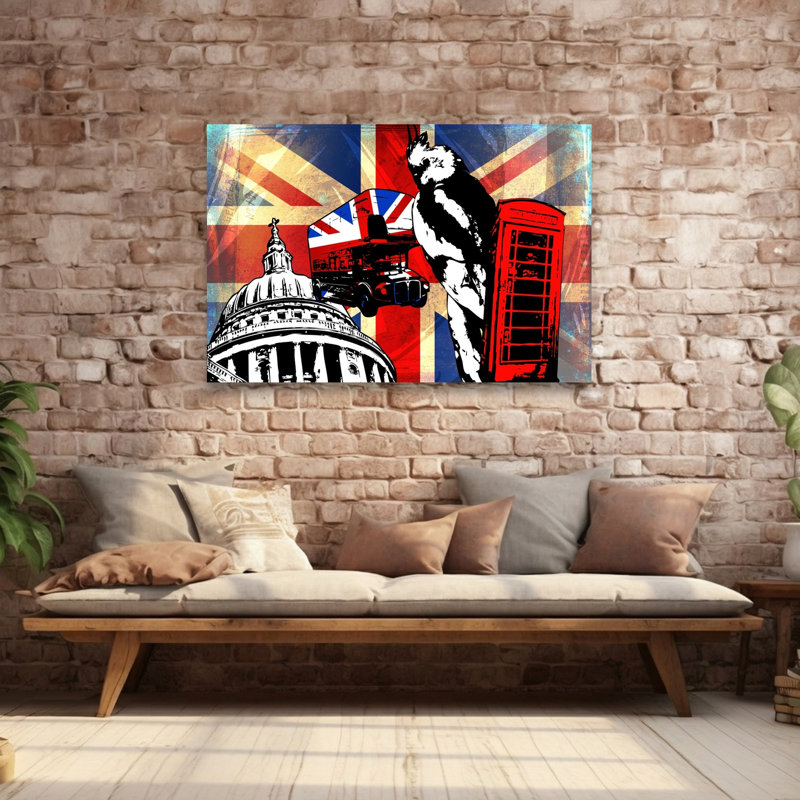 Union Jack London Icons Classic Contemporary Bird Wall Art Print 1 Piece Wrapped Canvas Wall Art, 152.4cm H x 101.6cm W