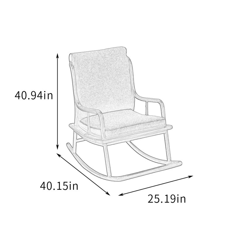 Chaise berçante simple en bois massif Living Room