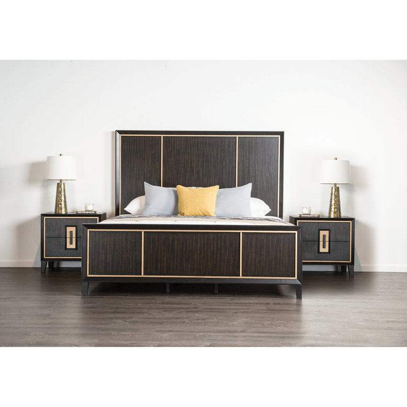 Garniture de tête de lit pour grand lit espresso 1pc