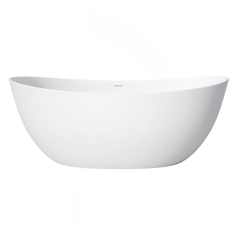 Baignoire de trempage à surface solide de 65 pouces - Baignoire profonde autoportante