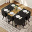 Ensemble de salle à manger rectangulaire avec des chaises en PU noir