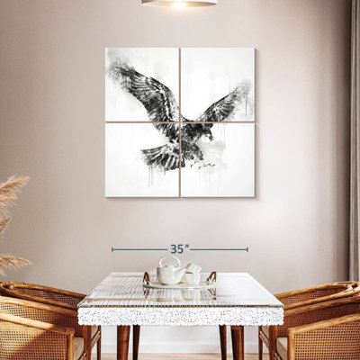 Brampt Eagle Flying Black And White