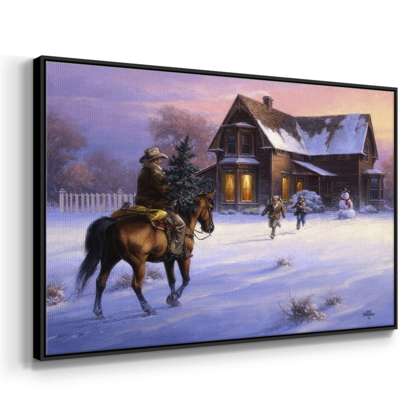 «The Day Daddy apporte à la maison l'arbre», reproduction sur toile, Noir, H 17 po x l 25 po x P 1,5 po