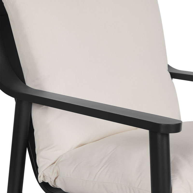 Real Flame Pomona 30" Metal Outdoor Oversized Chair Set Of 2 In Black With Sunbrella Cushions