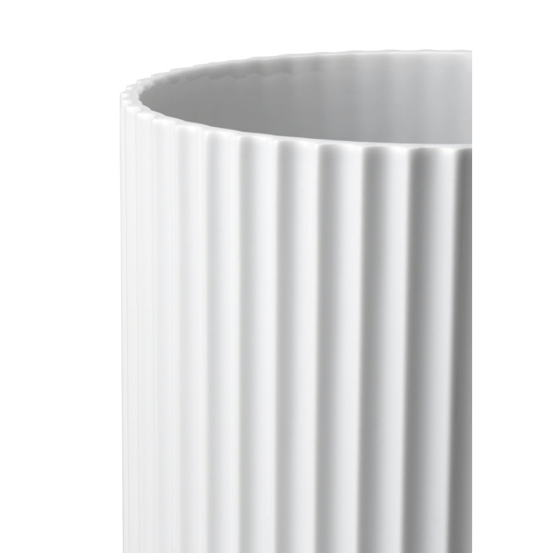 Handmade Glass Table Vase, White, 9.8" H x 5.9" W x 5.9" D