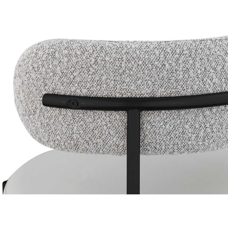Tabouret de comptoir 26,5 po, Cuir taupe végétalien et tissu bouclé
