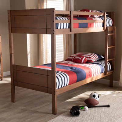 Lit superposé simple Harriet Bee de style contemporain - couleur noyer