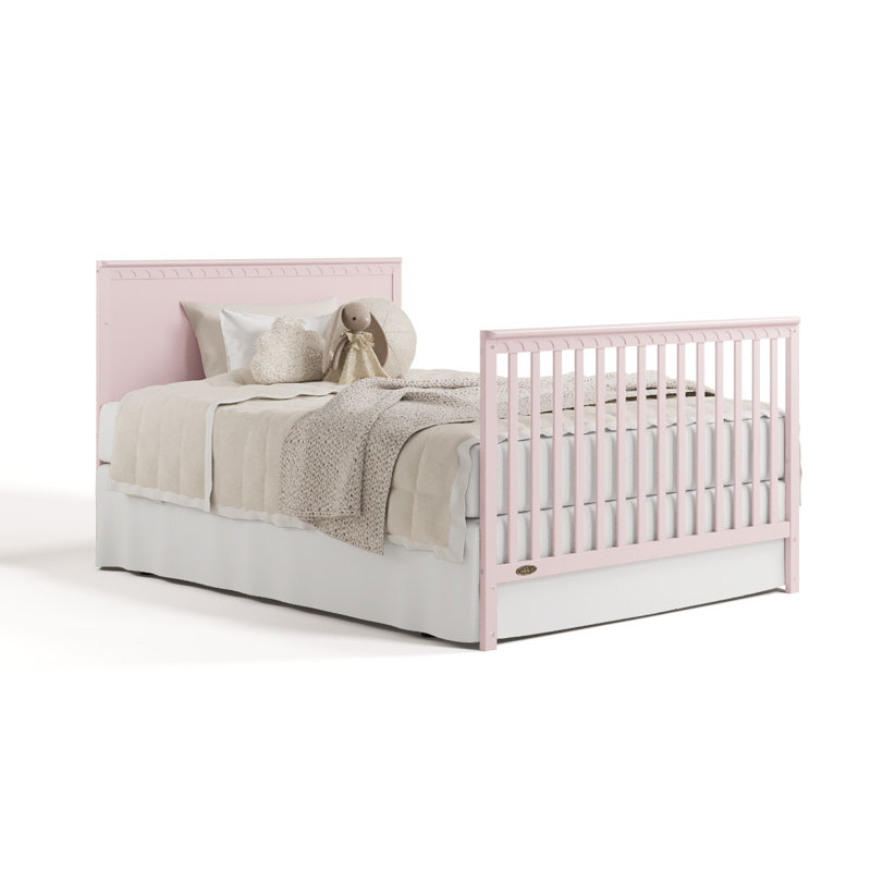 Sasha 5-In-1 Convertible Crib With Drawer, Blush