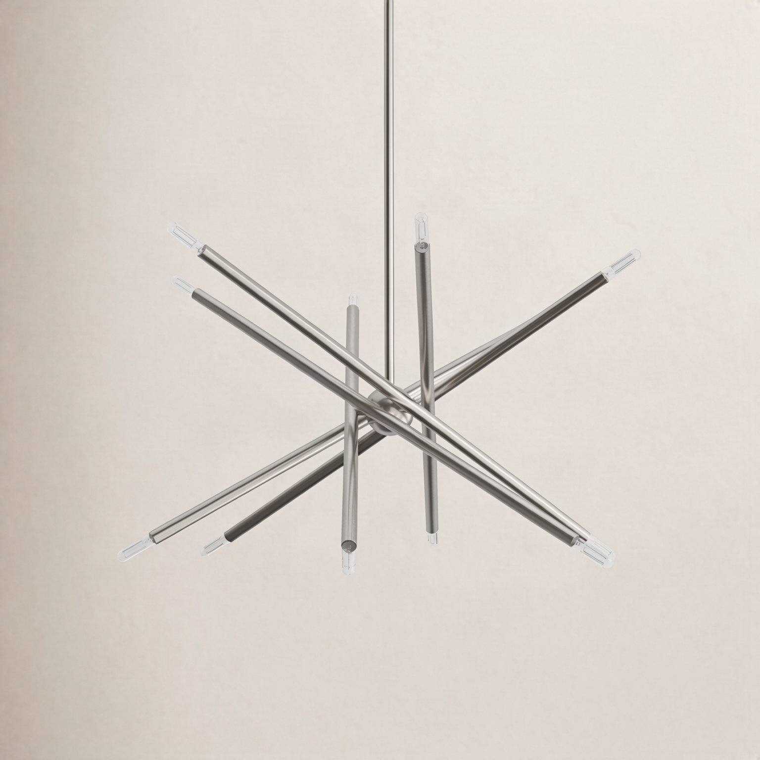 Poco Chandelier, Brushed Nickel, 12