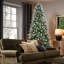 Arbre de Noël de 4 pi avec 747 pointes, baies rouges décorées et pin, branches pe + enneigées, structure à charnières à installation rapide et simple, support en métal pour fêtes de fin d'année robuste