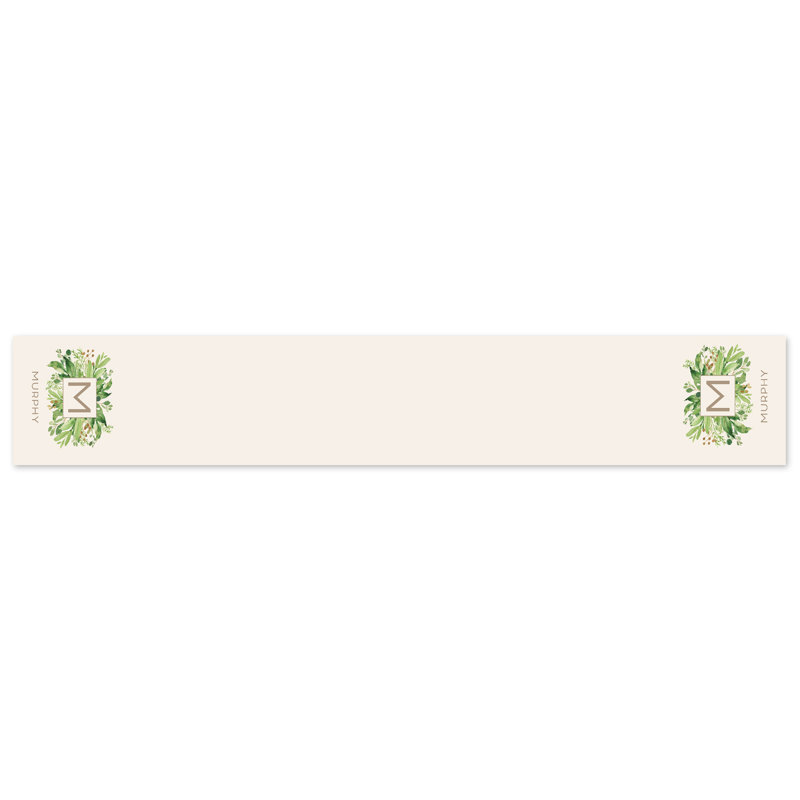 Greenery Monogram Personalized Table Runner, 16" x 120", Yes