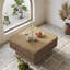 Table basse avec rangement réglable en rotin et chanvre - style rétro-129380439
