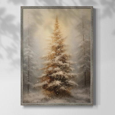 «Christmas Holiday Art», impression encadrée en bois massif