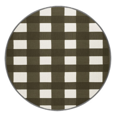 Machine Washable Checkered Brown Area Rug