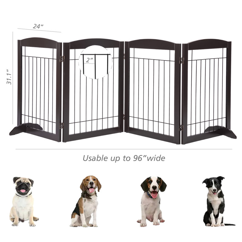Barrière pour animaux 4 panneaux Noriega, Espresso
