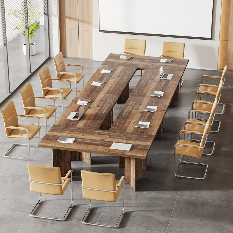 160cm Rectangle Conference Table, Distressed Brown