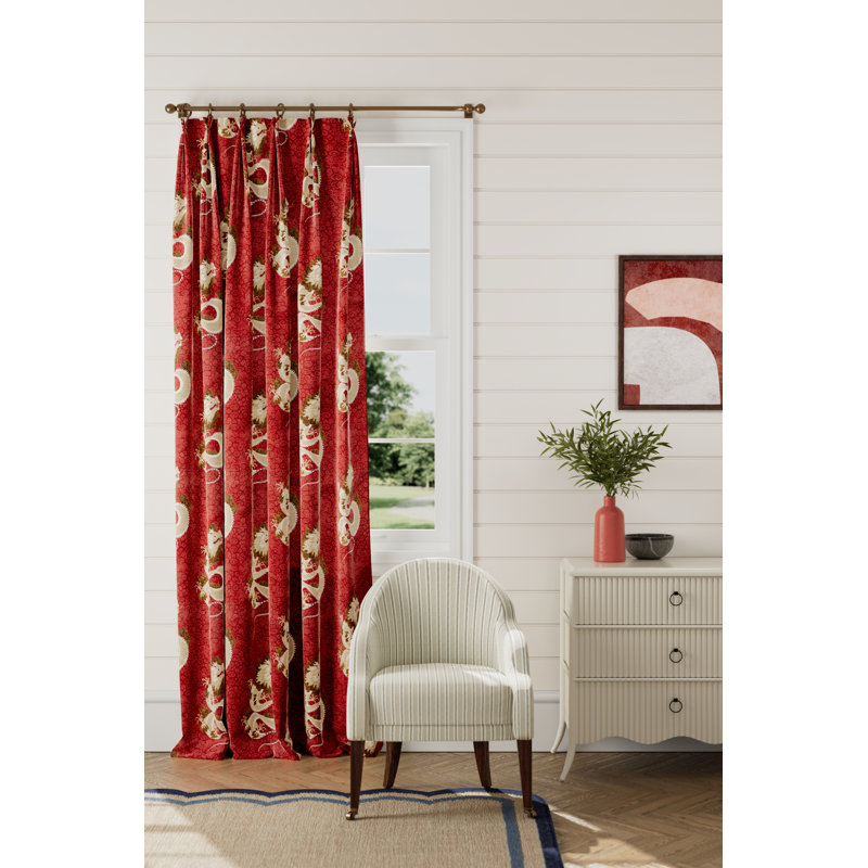 Water Dragon Fabric, Cinnabar Red