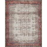 Sim Oriental Ivory/Red Area Rug
