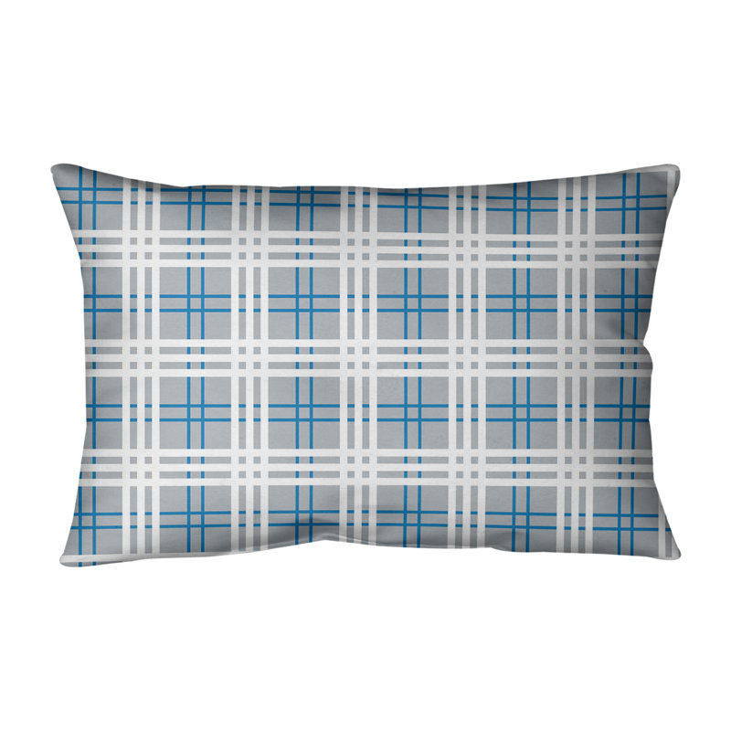 Housse de coussin Detroit Luxury, Argent / bleu Honolulu / blanc, Polyester sergé