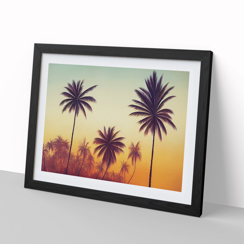Stimulating Palm Trees - Framed Print, Black, 46cm H x 64cm W x 2cm D