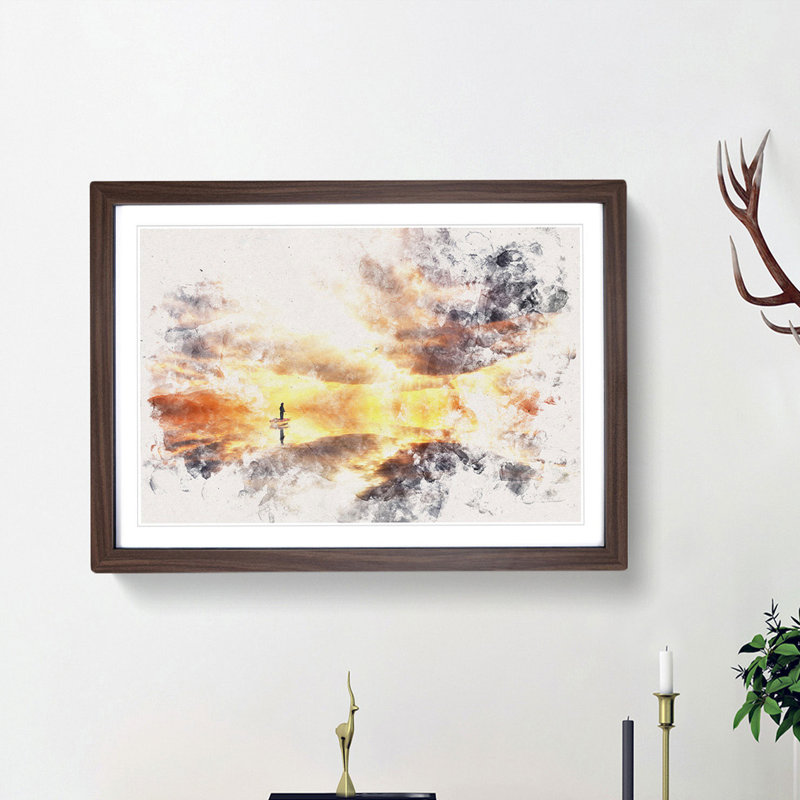 Fishing Boat - Picture Frame Painting Print, Walnut Framed, 40cm H x 60cm W x 2cm D