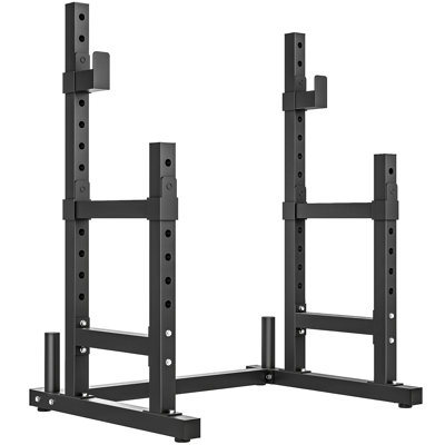 Adjustable Squat Rack, 660lbs Multi-Function Barbell Rack, Black