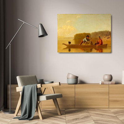 "The Trappers’ Return" by  George Caleb Bingham - Gallery Wrap Canvas Wall Art