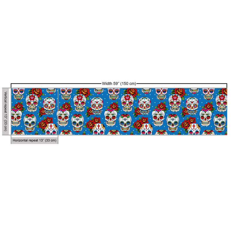Gilstrap Skulls and Roses in Floral Mexican Fabric