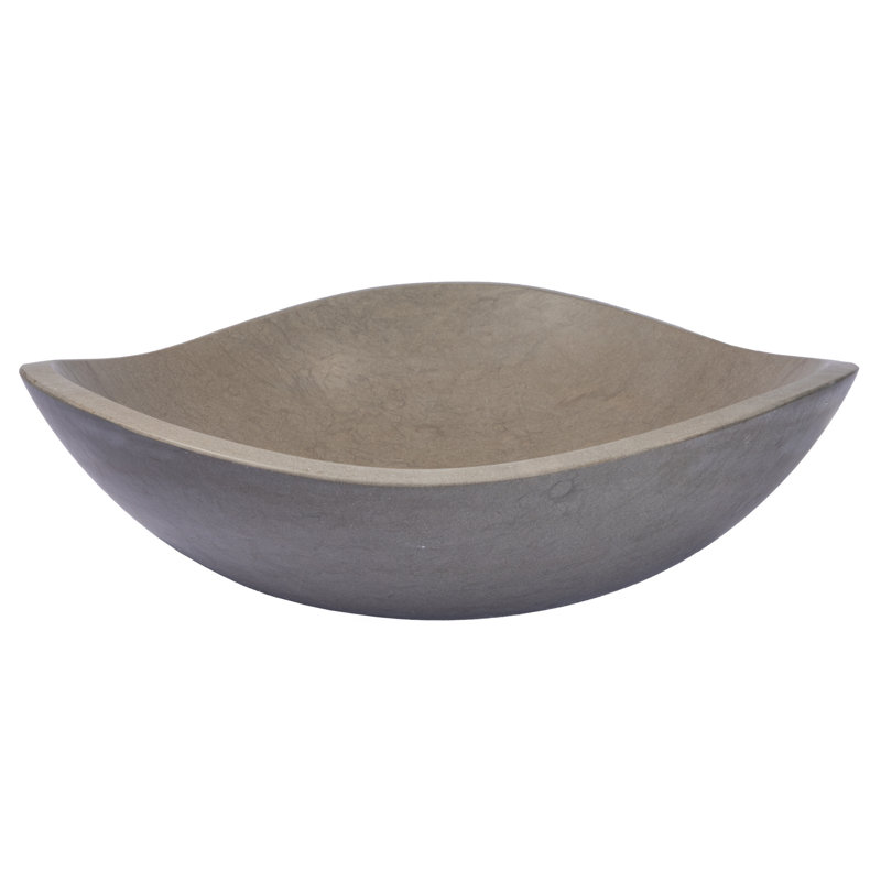Eden Bath 16'' Gray Stone Circular Bathroom Sink
