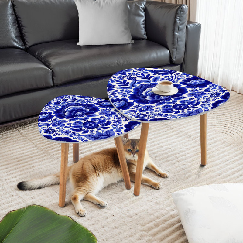 Ensemble de 2 tables basses gigognes Triangle