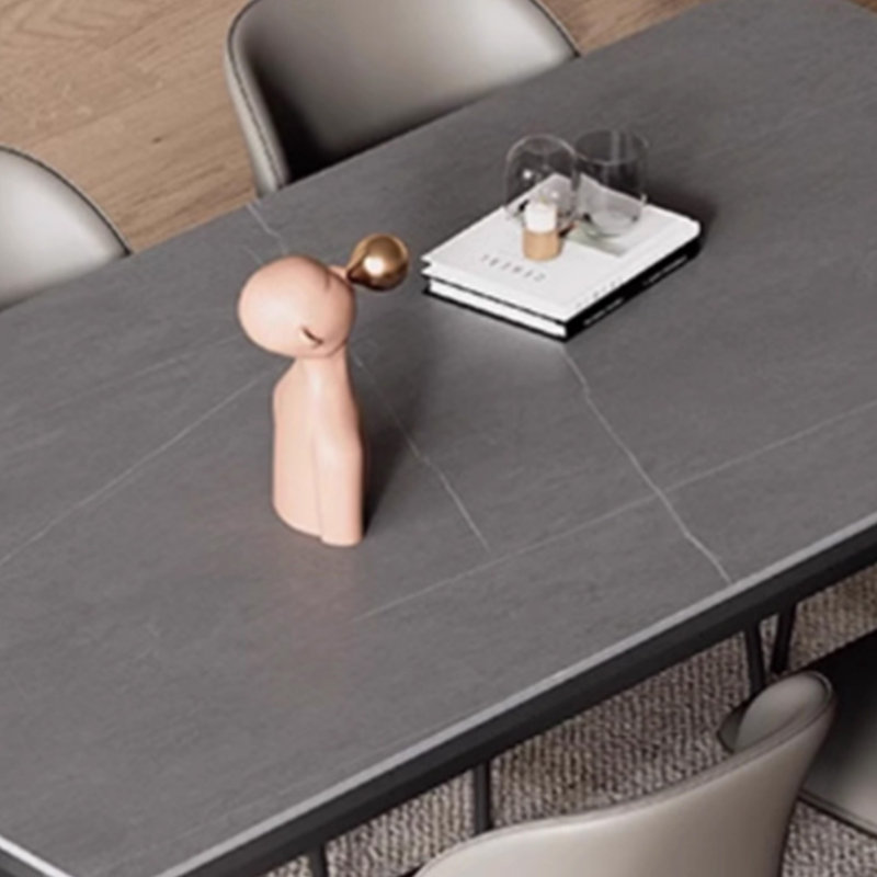 Matte modern dining table and chairs, 29.5"H x 62.9"L x 31.4"W