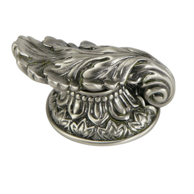 LOUIS XV KNOB IN ANTIQUE NICKEL PLATE