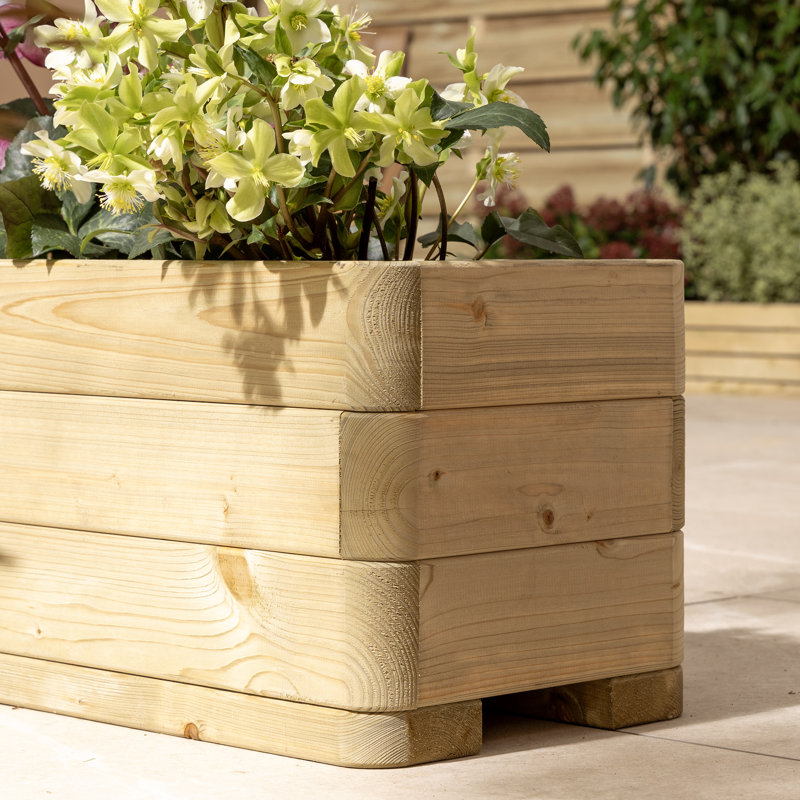 Wood Planter Box, 30 cm H x 180 cm W x 40 cm D