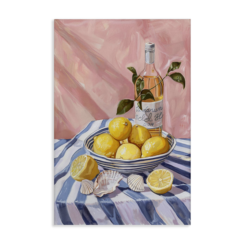  Art mural sur toile Summer Fruit & Wine par LSR Design Studio, H 24 po x l 16 po