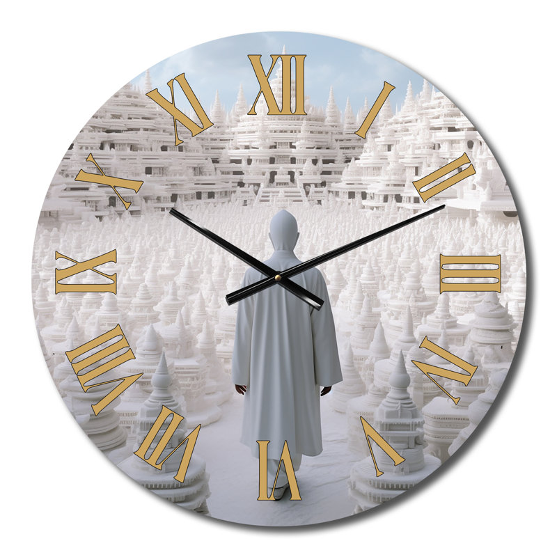 Horloge murale Bouddha blanc, Petit
