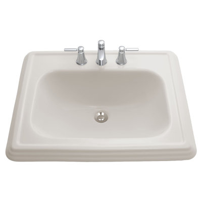 TOTO® Promenade® Rectangular Self-Rimming Drop-In Bathroom Sink for 8 Inch Center Faucets, Bone