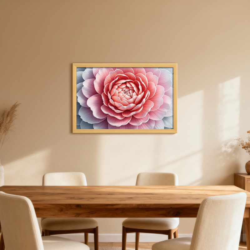 Plantes et fleurs, motif floral rose, H 12 po x l 18 po, Toile tendue, Ne s’applique pas