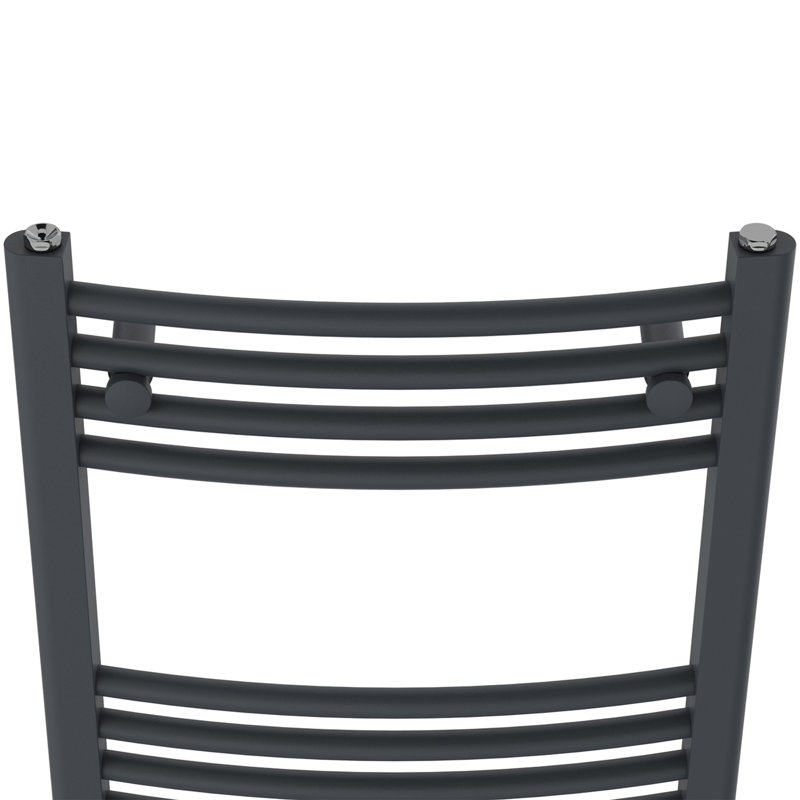 Cano Curved Heated Towel Rail Radiator Bathroom Ladder Warmer, 160cm H x 50cm W x 5.2cm D, Dark Grey