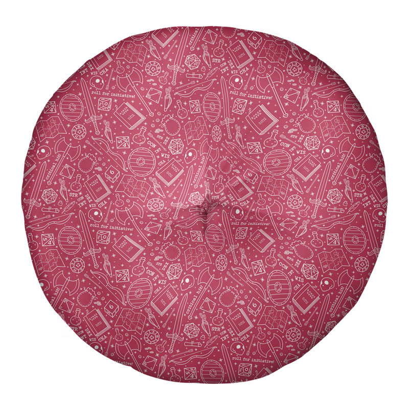 Coussin de sol Katelyn Elizabeth, 30 po x 30 po, Rouge / blanc