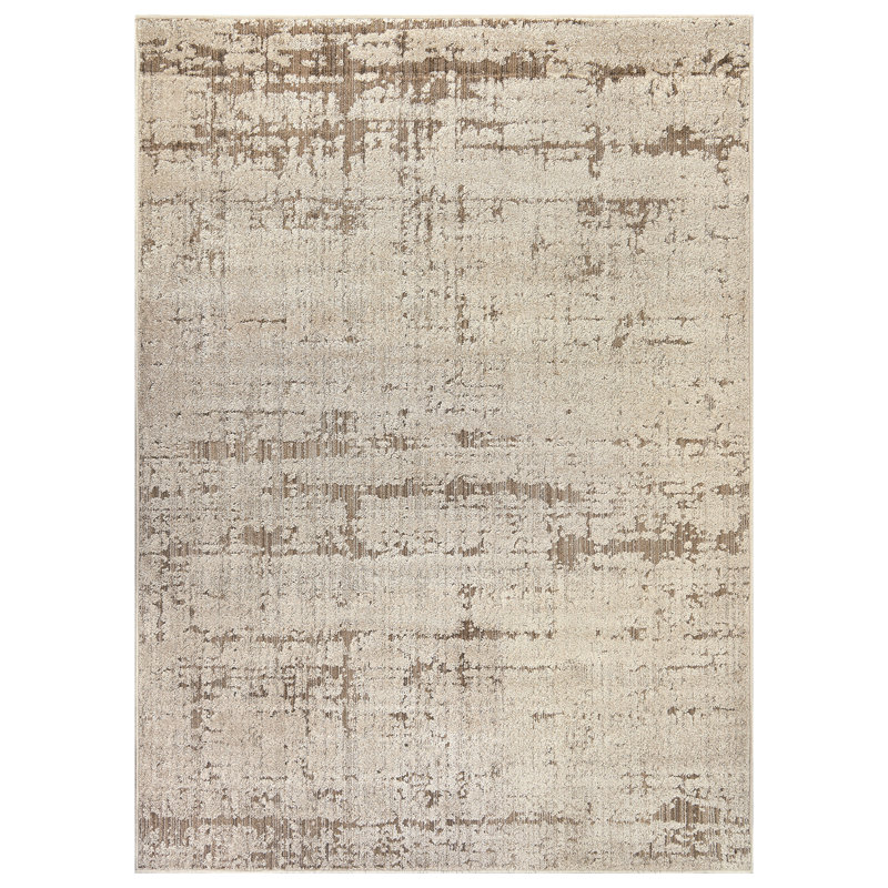 Tapis texturé beige texturé texturé, Rectangle 5 pi x 7 pi
