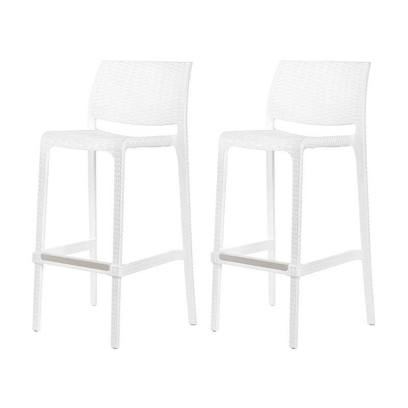 Nenko Low Back Resin Bar Stool, White