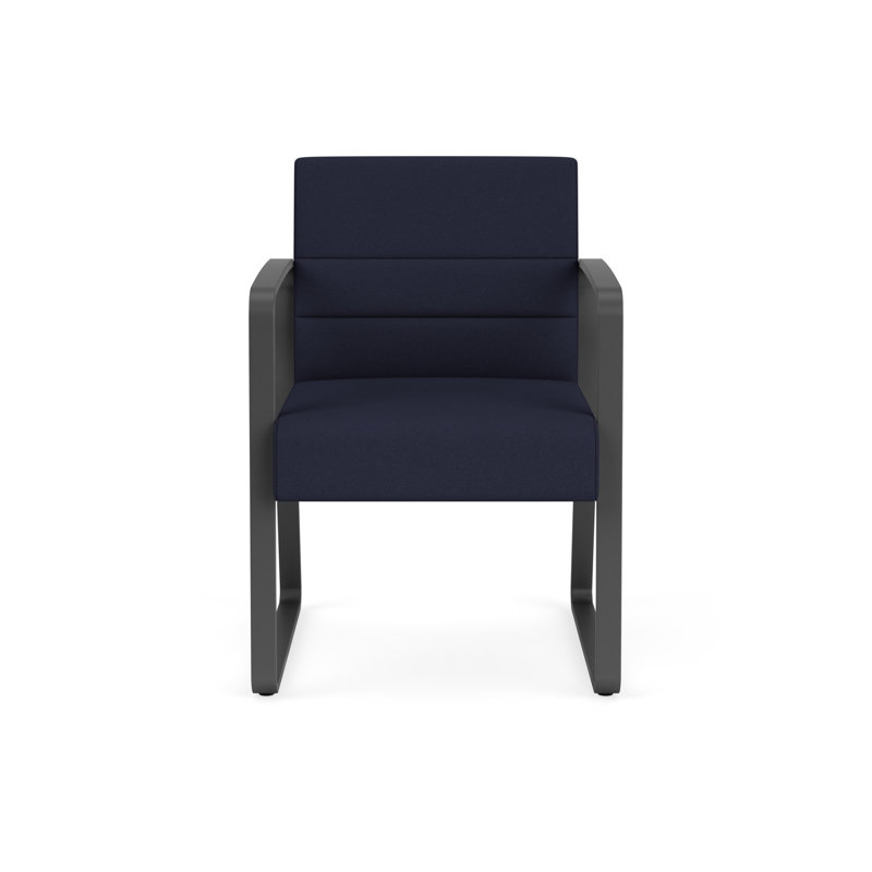 Structure en métal, Gris anthracite, Portes ouvertes en tissu bleu marine