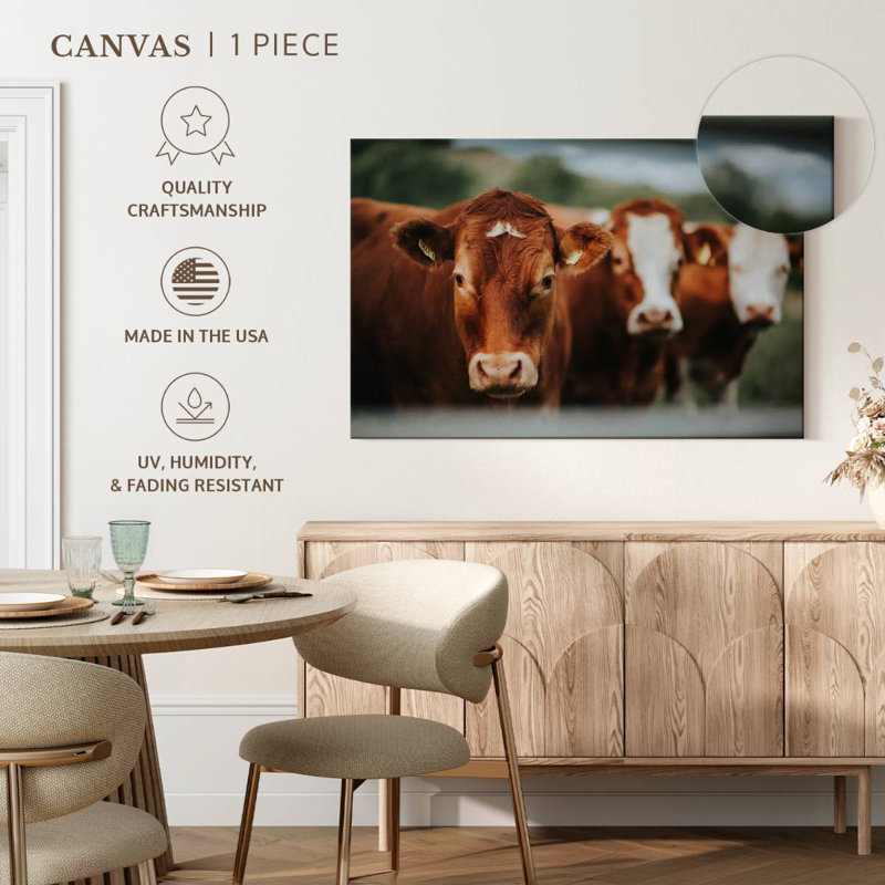 Brampt Brown Cattle, 34" H x 51" W