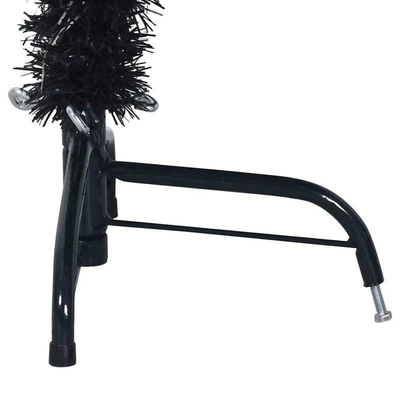 Arbre de Noël artificiel en forme de demi-cercle avec support PET, H 5 pi, Noir