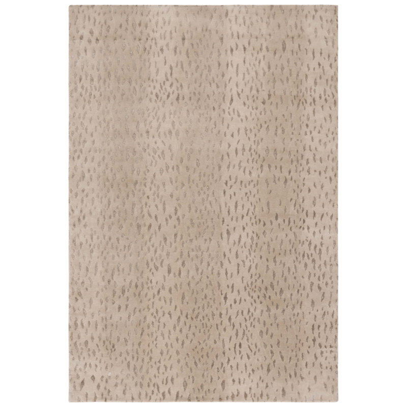 Tapis beige clair en laine / viscose / coton Savorey, Rectangle 6 pi x 9 pi