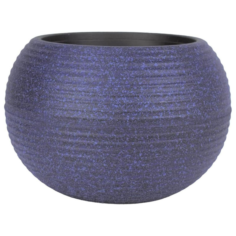 The  10 Inch Atlas Sphere Planter, Round Plastic Plant Pot, Blue, 11" H x 10.3" W x 9.3" D, Purple