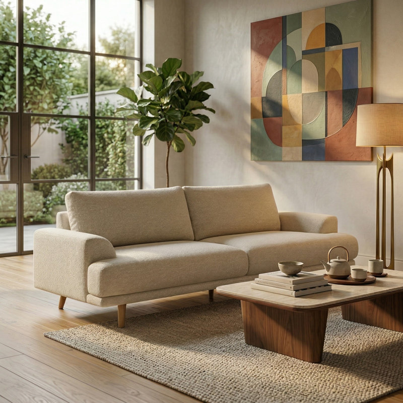 Nikolai Chenille Sofa, Taupe