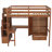 Solid Pine Full Size Multi-functional Loft Bed with Integrated Desk and Storage Solutions, Warm Brown