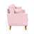 Pink Mid - Century Corduroy 2 Seater , Solid Wood Frame, Flared Arms And Two Matching Throw Pillows For Small Apartments With Clean Lines, Tapered Walnut Finish Legs Decorative Compact-55925762